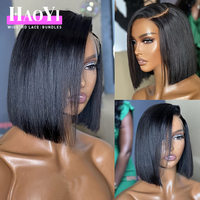 Pelucas Bob Cortas Baratas de Cabello Humano con Encaje Frontal HD, Peluca Frontal de Encaje Liso Extremo, Venta al por Mayor de Pelucas Bob para Mujeres Negras
