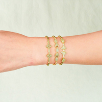 Bracelets de fleurs Plaqué or 18 carats Bracelets de mode réglables Bijoux pour femmes filles