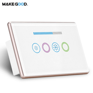 Makegood 120 mét tường kính chuyển đổi hỗ trợ Google nhà Alexa 240V Cáp Điều khiển Wifi tuya thông minh <span class=keywords><strong>Dimmer</strong></span> & 1gang chuyển đổi ánh sáng - Product Image 5
