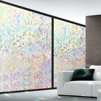 Película DE PRIVACIDAD 3D para ventana, para ventana de arcoíris revestimiento decorativo, revestimiento de vidrieras, película extraíble no adhesiva estática