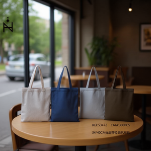 Borsa in tela semplice 34x40cm con cerniera, borsa tote per uso quotidiano - Product Image 3