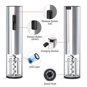 Fabrieksaanbod 4in1 Usb Kurkentrekker Kit Oplaadbare Elektrische Wijn <span class=keywords><strong>Opener</strong></span> Cadeau <span class=keywords><strong>Set</strong></span> Met Beluchter, Folie Cutter,Stoppers - Product Image 5