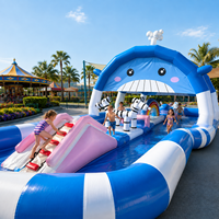 Parcours d'obstacles gonflable sur le thème des baleines, équipement de terrain de jeux pour enfants, parc d'attractions extérieur, centre de jeux gonflable