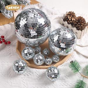 YACHEN 2-80cm 새해 전야 파티 장식 매달린 미니 유리 디스코 볼 크리스마스 트리 장식 거울 유리 디스코 볼 오너먼트 - Product Image 3