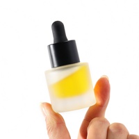 HOPECK Flacon compte-gouttes 15 ml en verre dépoli pour huile essentielle/sérum, avec col en plastique/aluminium coloré 20/415, pour crème visage
