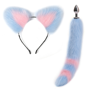 Juego Sexual <span class=keywords><strong>para</strong></span> Adultos, Disfraz Sexy de Gato con Orejas de Peluche y Cola de Zorro, Tapón Anal Metálico - Product Image 4
