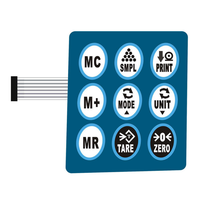Prix 1 rangée 4 touches sur mesure un bouton qualité fournisseur d'or clavier interrupteur à Membrane
