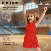 DH ODM Vente en gros Robe portefeuille personnalisée pour enfants et jeunes, couleur unie, bord festonné, vêtements de jeu actifs, en vrac