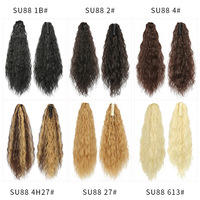 Meilleure vente : Extension de cheveux synthétique à pince, style queue de cheval haute, effet Yaki Water Wave ondulé et volumineux, pour soirée