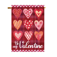 Drapeau de jardin romantique pour la Saint-Valentin, motif cœur d'amour saisonnier, double face, 12x18 pouces, en toile de jute, pour cour extérieure