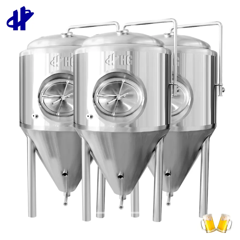 Bể Lên Men Bia Hình Nón 1000L 2000L Thiết Bị Sản Xuất Bia Thủ Công Thiết Bị Sản Xuất Bia Bể Lên Men Bằng Thép Không Gỉ