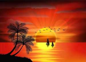 Belle plage <span class=keywords><strong>paysage</strong></span> peinture à l'huile coucher de soleil <span class=keywords><strong>mer</strong></span> dorée image palmier tropical mur art affiche <span class=keywords><strong>paysage</strong></span> décoration de la maison - Product Image 6