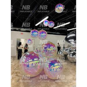 Gold Large PVC Double Layer Reflective Waterproof Decoration Hanging Sphere Inflatable Wedding Christmas Mirror <b>Customized</b> Spher - Product Image 2