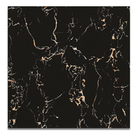 Carrelage noir brillant 3D 60x60 Carrelage de sol en marbre noir et or brillant glacé