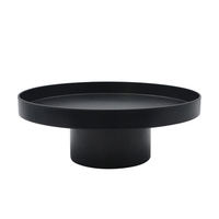 Plateau rond classique pour la décoration de la maison - Multifonctionnel pour bijoux, cosmétiques et salle de bain - Noir/Blanc