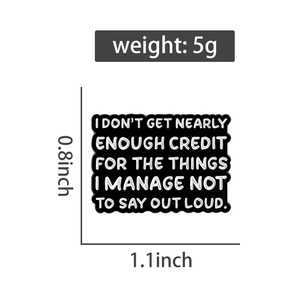 Pin de Esmalte con Frase Minimalista 'No Obtengo el Agradecimiento por las Cosas que No Dije', Broche, Insignia de Solapa, Joyería al por Mayor - Product Image 6