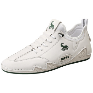 Chaussures décontractées en cuir Gongyang pour hommes, nouvelle collection automne 2026, style slip-on, baskets blanches antidérapantes avec fermeture élastique, couleurs mélangées - Product Image 5