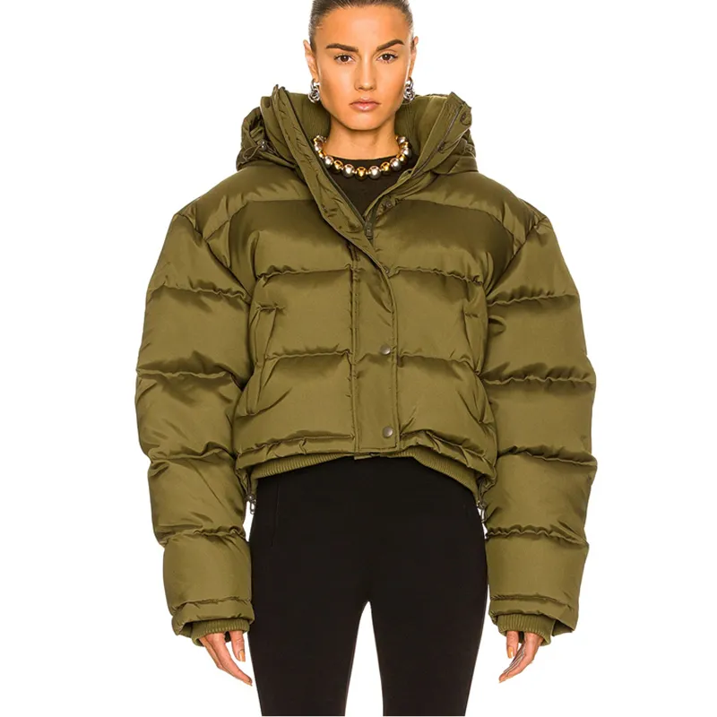 2022 New Down Filling Parka Plus Size Ladies Quilted Cropped Bubble Coats Custom Women's Coats Winter