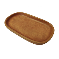 Plateau de service rectangulaire contemporain en bois d'acacia et mangue, fait main et écologique, avec kit d'ustensiles – Ensembles de vaisselle personnalisés uniques pour repas
