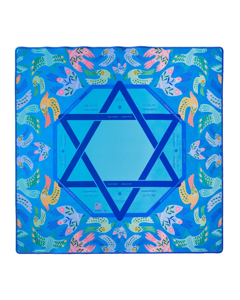 Tappetino per Mahjong Teal 33x33cm Antiscivolo in Gomma e Tessuto, Silenzioso, Portatile per Giochi a Casa e Feste - Product Image 1