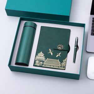 Colección Elite de Cuadernos, Bolígrafos y Termos de Arte Oriental, Diario con Grabado de Grulla y Pagoda en Oro Dorado, Caja de Regalo Diplomática, Venta al por Mayor - Product Image 2