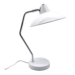 Lampada orientabile e articolabile E27, bianco/cromo, 44x24x35 cm; ideale per illuminare spazi di lavoro e studio. - Product Image 1