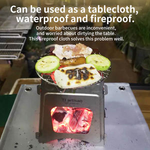 137*137cm 53.93*53.93in Tapis ignifuge pour barbecue extérieur Prévenir les dommages au sol et les risques d'incendie - Product Image 6