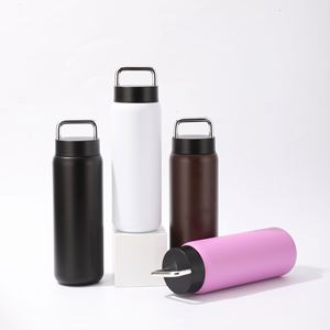 Custom Camping 600ml <b>Insulated</b> Vacuum <b>Flask</b> 20oz Tumbler Double Wall Stainless Steel Sports Water Bottle With Lid - Product Image 2