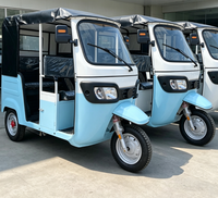 Tuk Tuk Eléctrico Semiabierto para Pasajeros, Control de Modo Dual, Triciclo Multipasajeros para Transporte Público Urbano y Turismo