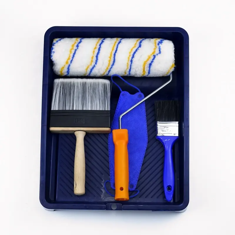 wall painting tools 9 inch roller brush ceiling brush paint brush mask blue plastic tray