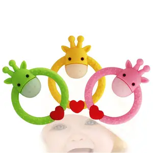 Jouet à mâcher jouets anneau de dentition Non toxique nourriture molle Animal fauve Silicone bébé enfants anneau de dentition