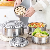 Ensemble de casseroles Tianxing 0,5L 1L 2L 3L 4L à double paroi en acier inoxydable, récipients isothermes pour aliments, batterie de cuisine