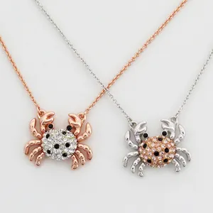 YN10105 Liontin Liontin Desain Kepiting untuk Pembuatan Kalung Aloi Jimat Kepiting Imut Mode Wanita Kalung Perhiasan