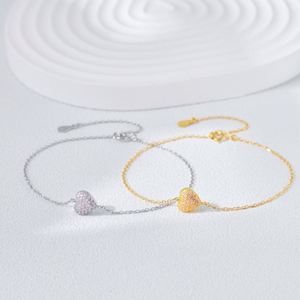 Bracelet cœur mignon et délicat en argent sterling 925 hypoallergénique plaqué or 18 carats avec zircone cubique 5A pour femmes, Dylam - Product Image 4