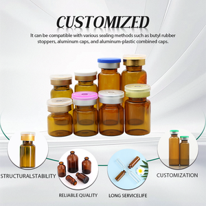 Frasco de Vidrio Cilíndrico de 10 ml a Precio Económico, Frasco de Inyección Cosmética Personalizado, Máquina de Llenado de Frascos, Tapón de Goma de 30 ml para Inyectables - Product Image 2