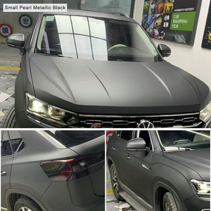 LINWAN Pellicola Adesiva per Auto in PET Metallizzato Nero Grigio 1,52*16m/rotolo, Protezione UV Anti-Graffio 6,5mil, Vinile per Wrapping Auto - Product Image 4