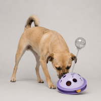 YAOYUE Distributeur de friandises interactif pour animaux de compagnie, à rotation 360 degrés, en PP + PET, pour chats et petits chiens