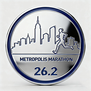 Pièces commémoratives personnalisées en alliage de zinc moulé sous pression pour le Marathon de Metropolis 2026 – Pièces de collection pour événements sportifs et récompenses de course - Product Image 1