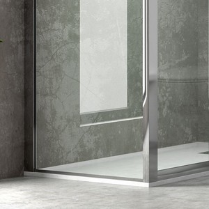 Kamalu kp300s moderna porta doccia scorrevole 150x70 apertura cornice vetro 6mm per bagno o Hotel - Product Image 6