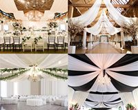 Voilages de plafond en mousseline pour décoration de mariage, kit de suspension de draperies blanches pour plafond, rideaux pour arche de mariage, tissu de drapage pour tentes