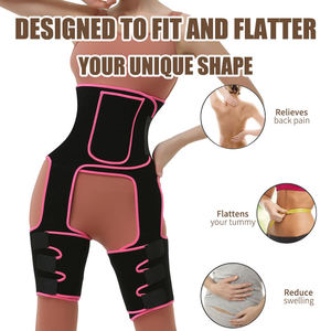 Ensemble de gainage 3-en-1 Langqin pour homme : combinaison de compression amincissante pour la taille et les cuisses, avec ceinture de sudation effet sauna pour le fitness - Product Image 4