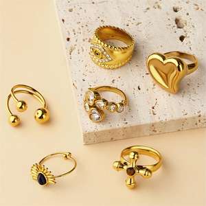 Toposh Trendy Acier Inoxydable Naturel Shell Fan Anneau pour les Femmes Personnalisé Or Polyvalent Doigt Bijoux - Product Image 3