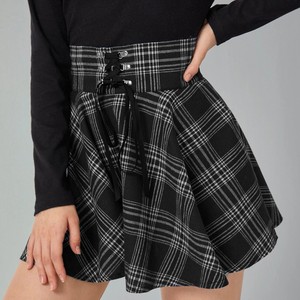 Vintage <strong>Women</strong> Scotland Plaid Bandage High Waist Large Swing Cotton <strong>Tartan</strong> <strong>Skirt</strong> <strong>Women</strong> <strong>Skirt</strong> Sexy Plaid Pleated <strong>Skirts</strong> Fashion - Product Image 4