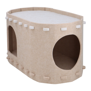 Giochi a 2 piani e casa per gatti addormentati <span class=keywords><strong>con</strong></span> soffice palline appese ai letti resistenti ai graffi in feltro Tunnel per gatti per animali domestici - Product Image 2