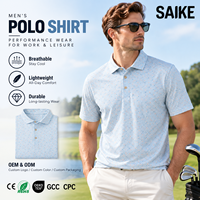 Chemise de golf pour homme Firecracker, anti-plis, en jersey respirant et extensible, avec imprimé brodé, pour club de golf, resort et tenue décontractée, OEM