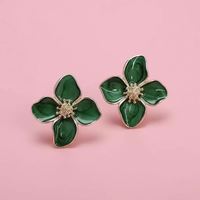 Boucles d'oreilles pendantes vintage en argent 925 pour femme, motif floral émaillé coloré, tendance