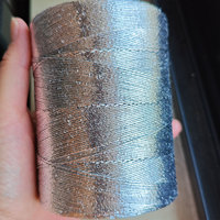 Fil à tricoter métallique brillant Lurex de 1 mm, 800 m par rouleau, pour crochet et sacs au crochet