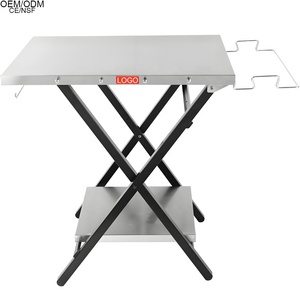 Table pliante modulaire portable double couche en acier inoxydable légère pour préparation de barbecue extérieur et mobilier de jardin Villa KN - Product Image 3