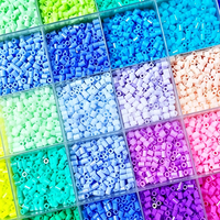 Kit de Recarga de Cuentas Termoadhesivas Mini de 2.6mm, Set de Cuentas Fusibles Multicolor, Kit Educativo de Cuentas Fusibles Pixel para Manualidades DIY