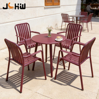 Chaise de salle à manger d'extérieur en aluminium durable pour restaurant, café, bistrot, mobilier de patio commercial extérieur Foshan